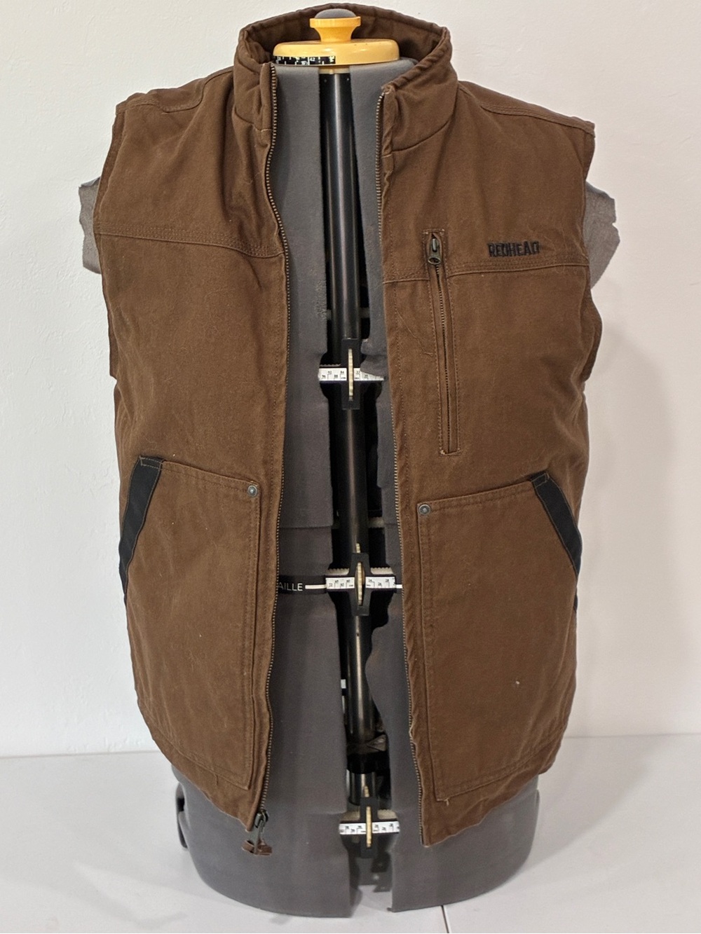 RedHead Men’s Insulated Canvas Work Vest – Brown (Size Small)